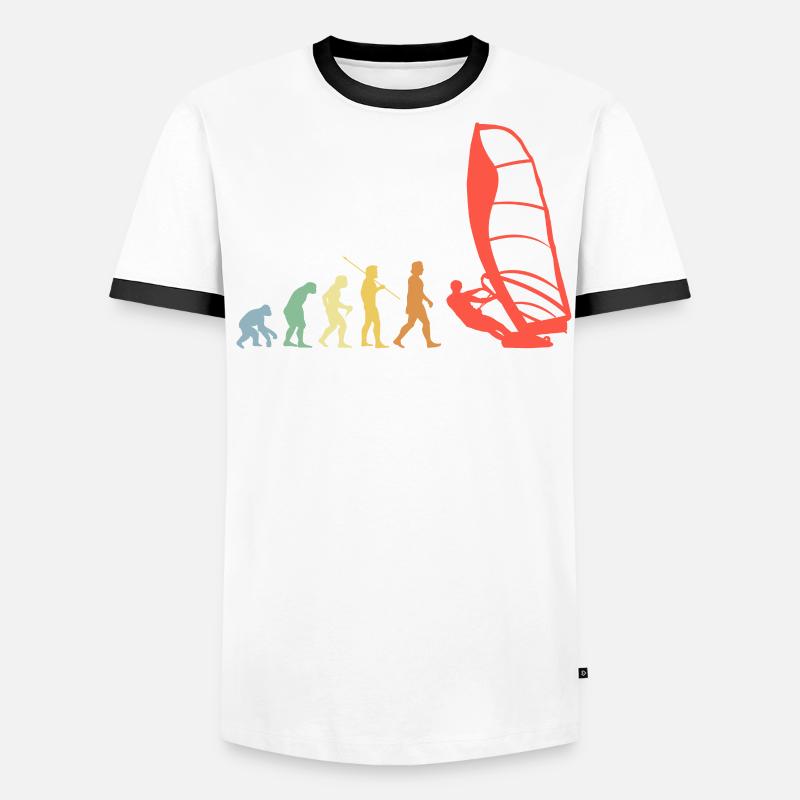 Voile Surf Evolution Rétro Surf Voile Surfer T-shirt contrasté Homme