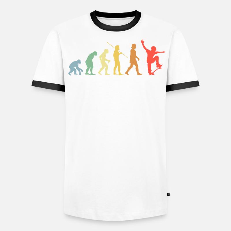 Skateboard Evolution Rétro Skateboard Skater T-shirt contrasté Homme