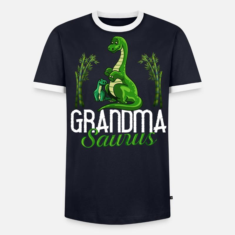 Dinosaurier Oma Saurus Omasaurus Großmutter Männer Kontrast-T-Shirt