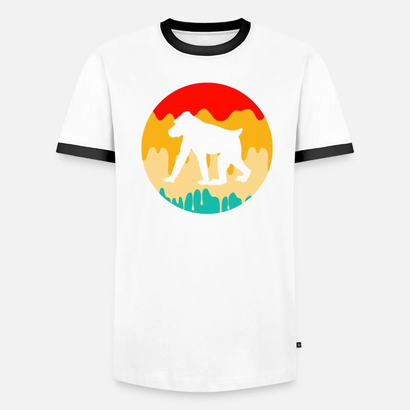 Affe Retro Männer Kontrast-T-Shirt