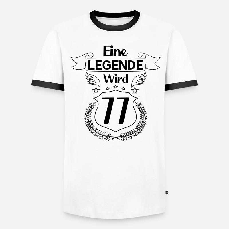 eine legende wird 77 Männer Kontrast-T-Shirt