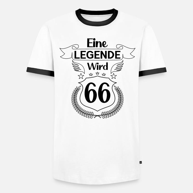 eine legende wird 66 Männer Kontrast-T-Shirt