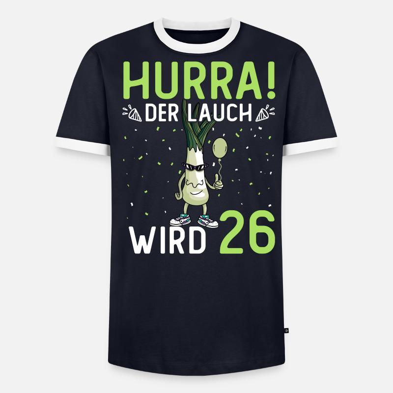 Hurra der Lauch wird 26 - Männer Kontrast-T-Shirt - undefined