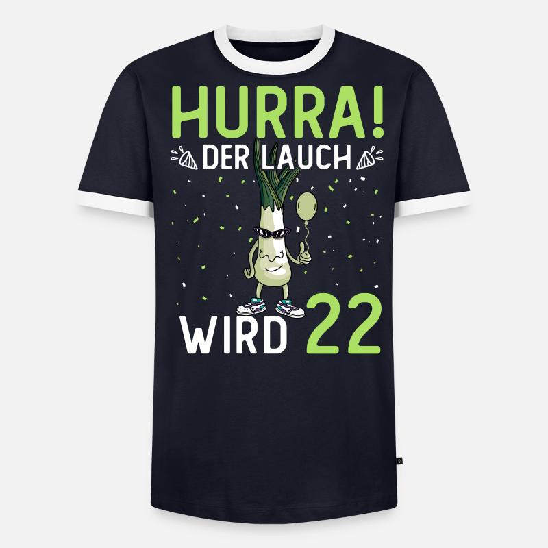 Hurra der Lauch wird 22 - Männer Kontrast-T-Shirt - undefined