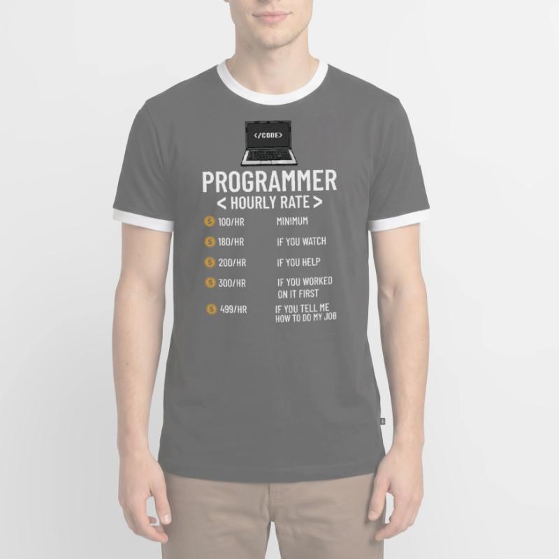 Programmeur Programmation Ordinateur Développeur Pc T-shirt contrasté Homme