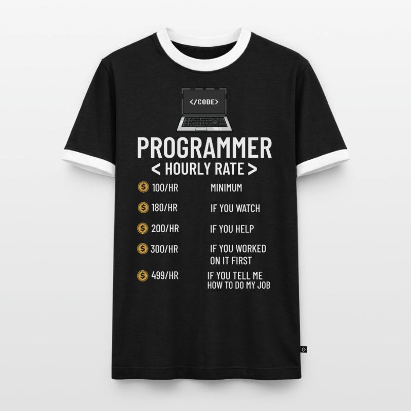Programmeur Programmation Ordinateur Développeur Pc T-shirt contrasté Homme