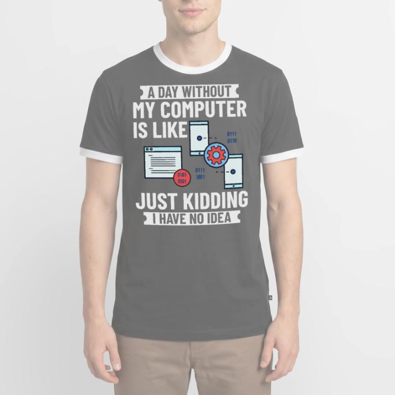 Programmeur Programmation Ordinateur Développeur Pc T-shirt contrasté Homme