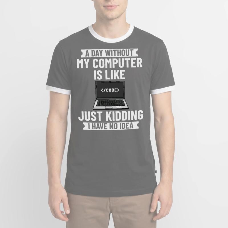 Programmeur Programmation Ordinateur Développeur Pc T-shirt contrasté Homme