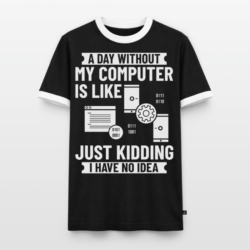 Programmeur Programmation Ordinateur Développeur Pc T-shirt contrasté Homme