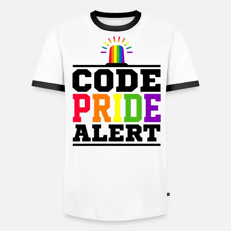 Code Pride Alert Bisexual Lesbian Love Asexual Tra Männer Kontrast-T-Shirt
