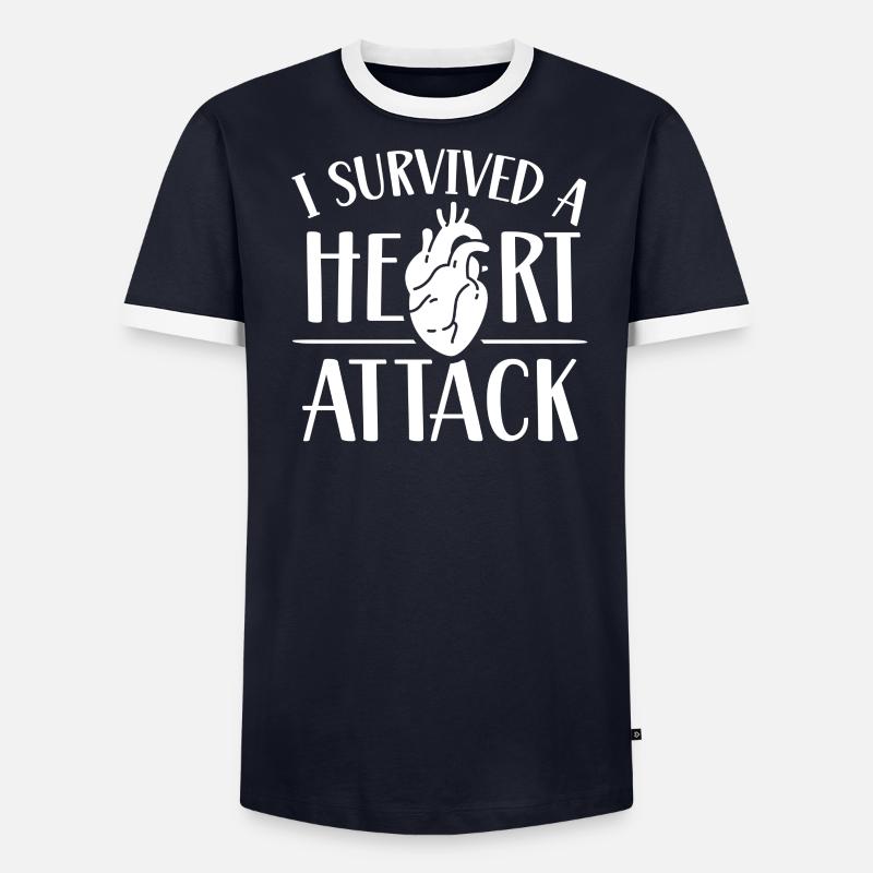 I survived a heart attack Men's Ringer Shirt