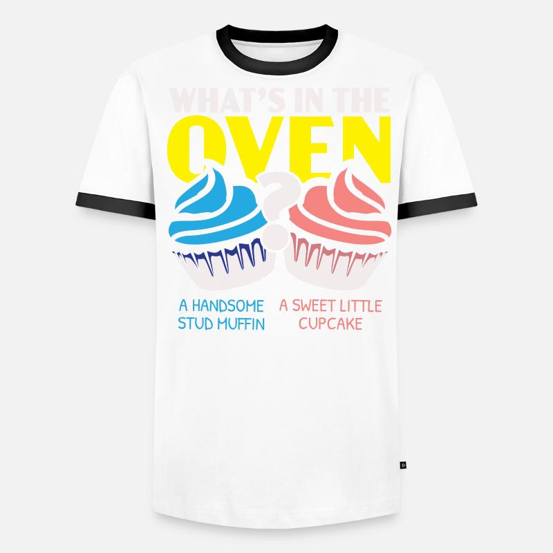 Was ist im Backofen Muffin oder Cupcake Baby-Ankün Männer Kontrast-T-Shirt