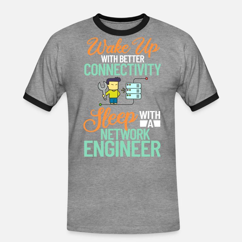 Netzwerkingenieur Network Engineer Computer - Männer Kontrast-T-Shirt - Grau meliert/Schwarz