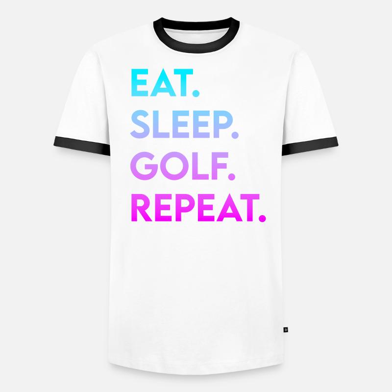 manger dormir golf répéter T-shirt contrasté Homme