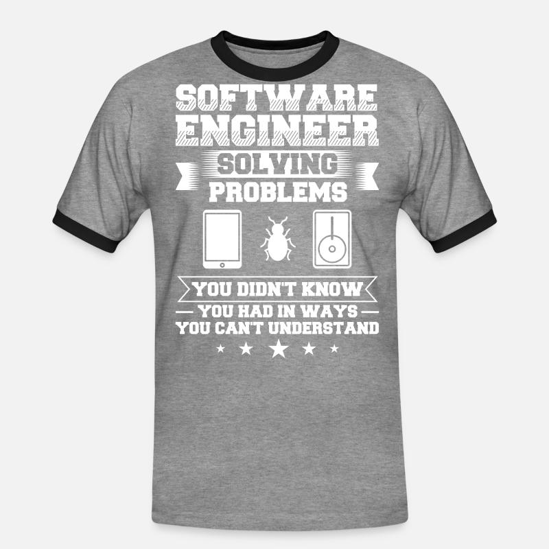 Software Engineering Softwaretechnik Ingenieur - Männer Kontrast-T-Shirt - Grau meliert/Schwarz