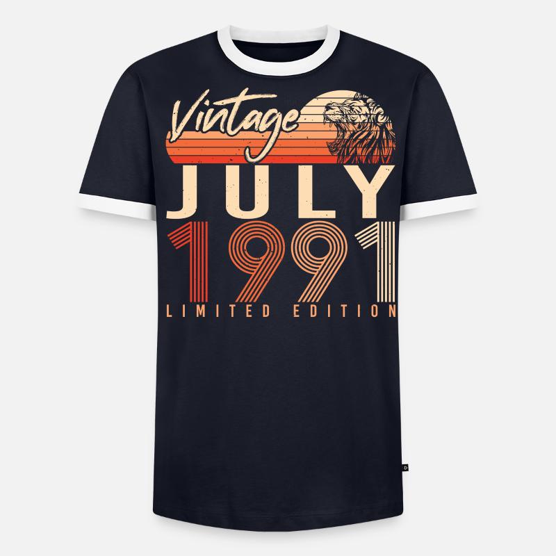 1991 Juli Geschenkidee - Männer Kontrast-T-Shirt - undefined