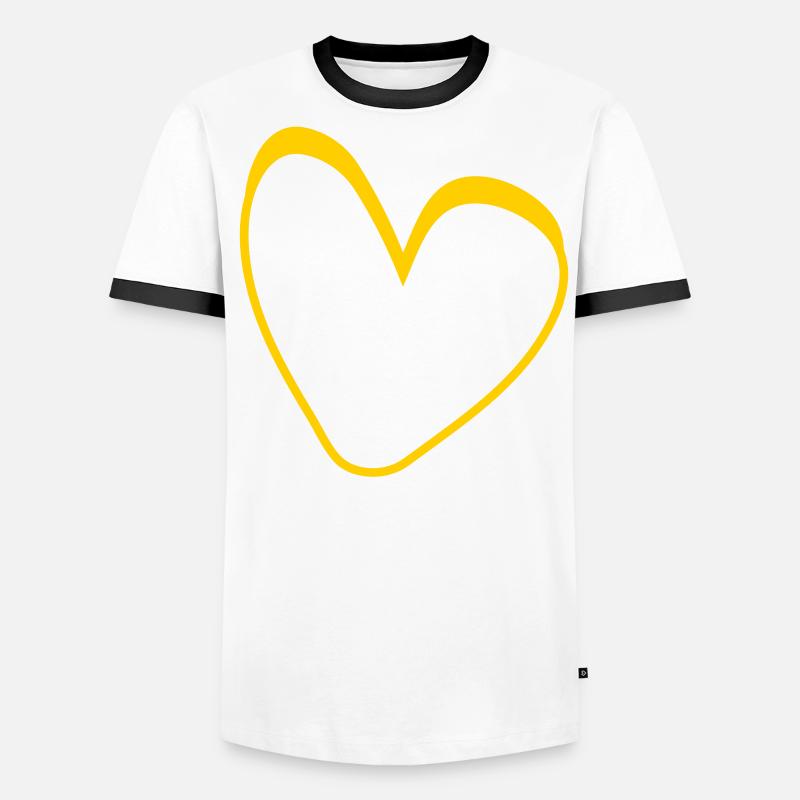 Yellow Heart Conception simple T-shirt contrasté Homme