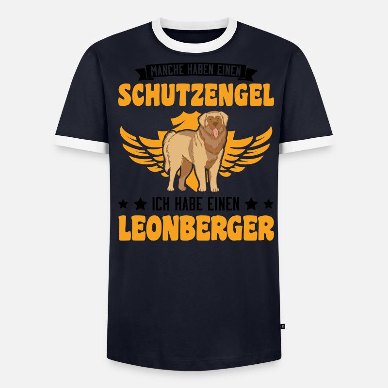 Leonberger Schutzengel Männer Kontrast-T-Shirt