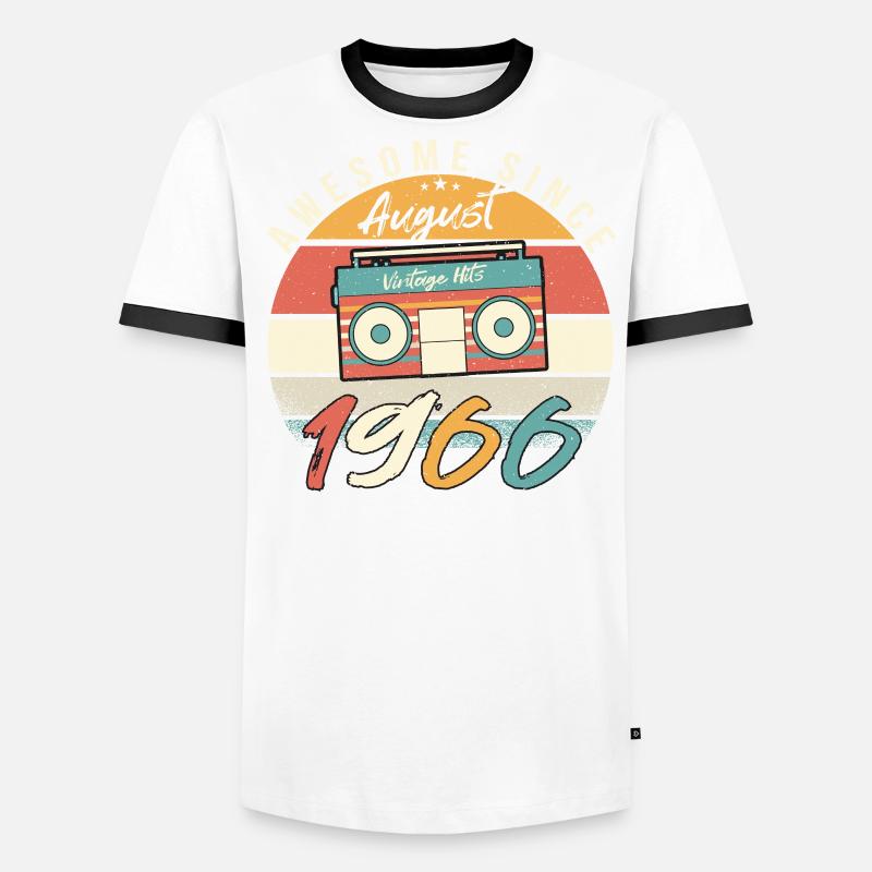 August 1966 Geburtstagsgruss Männer Kontrast-T-Shirt