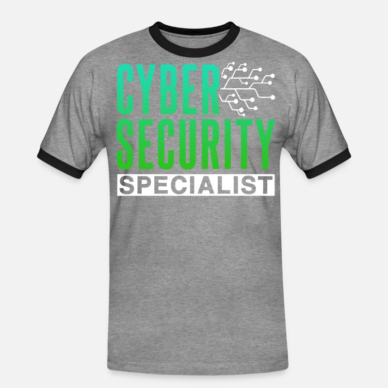 Cybersecurity Specialist Hack Hacker IT Security - Maglietta Contrast da uomo - grigio melange/nero