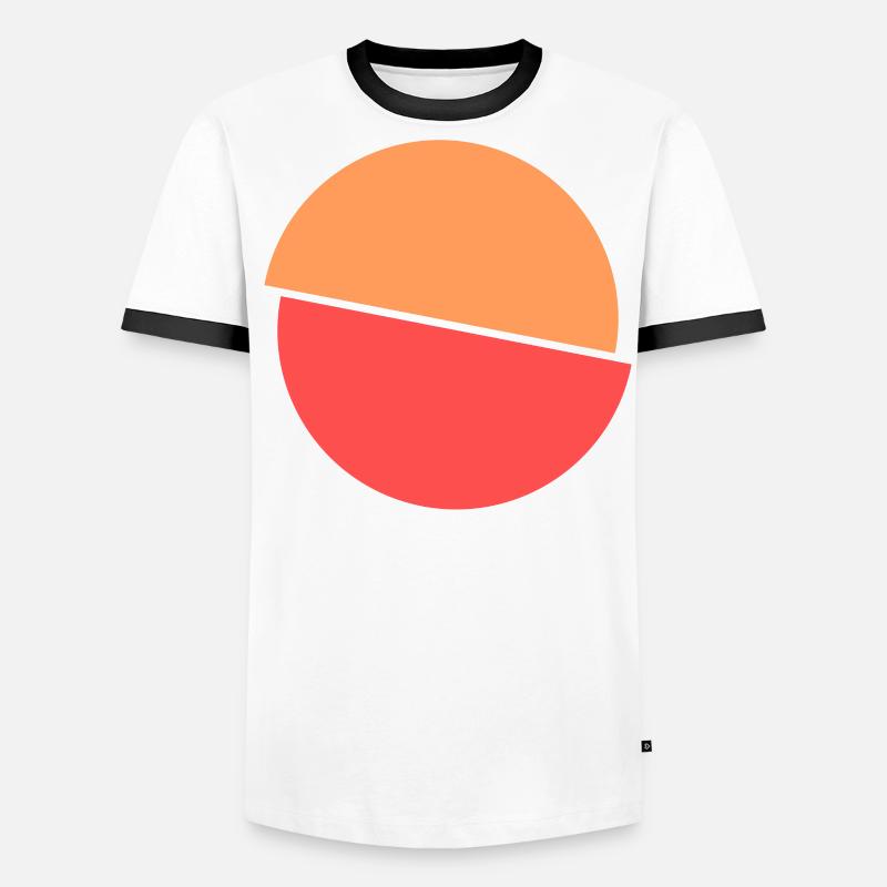 Split Squiggle Orange And Red Design Men's Ringer Shirt