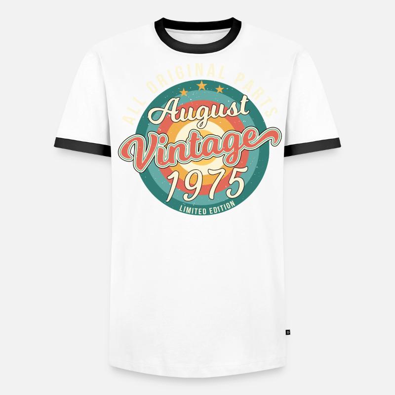 August 1975 Geschenkidee Männer Kontrast-T-Shirt