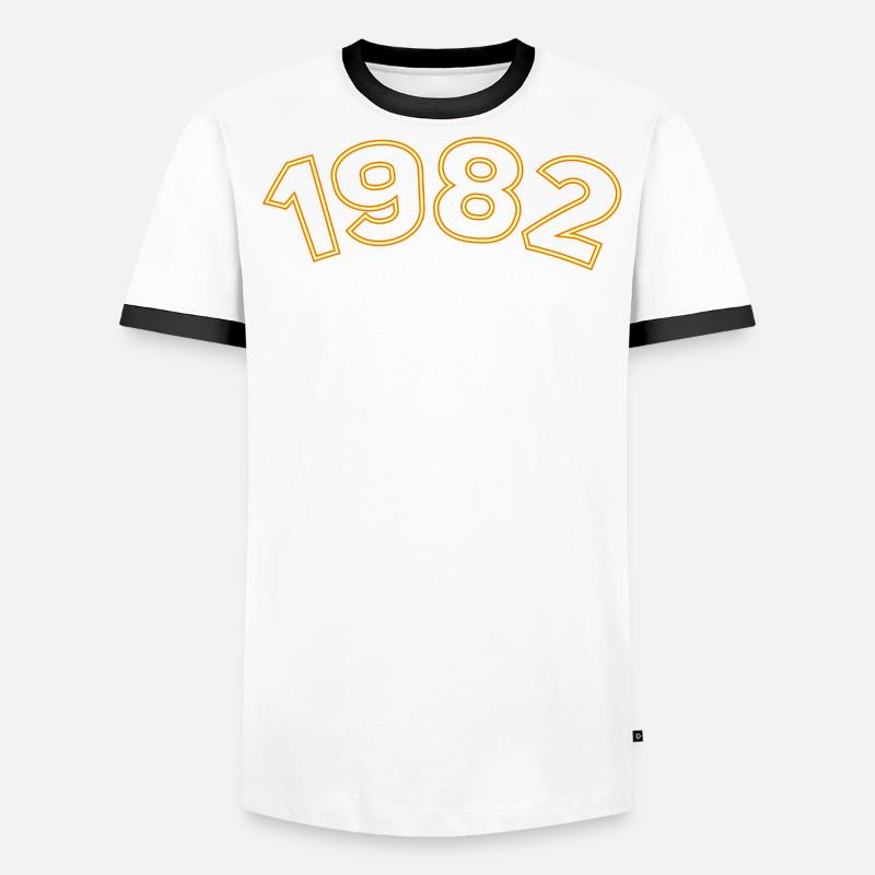 1982 Année Jaune T-shirt contrasté Homme