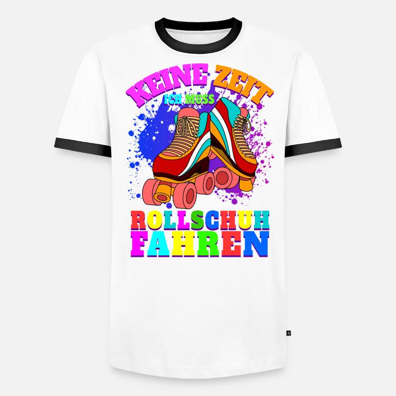 Rollschuhe Geschenk Retro Rollschuh Mädchen Männer Kontrast-T-Shirt