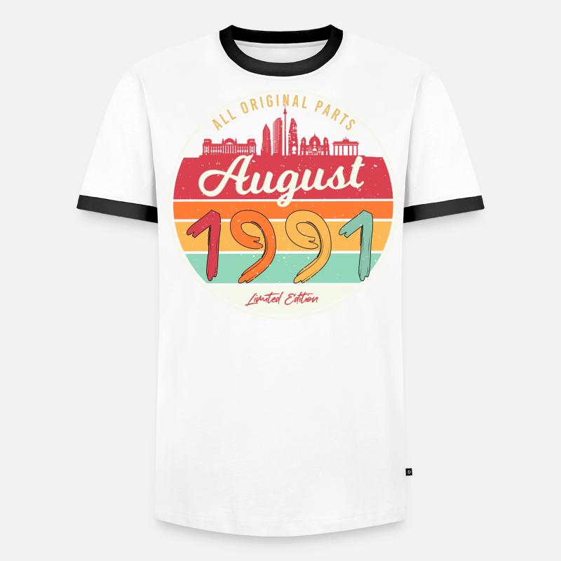 Année de construction Août 1991 T-shirt contrasté Homme