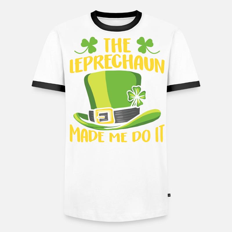 The leprechaun forced me to do so Ire Leprechaun Men's Ringer Shirt