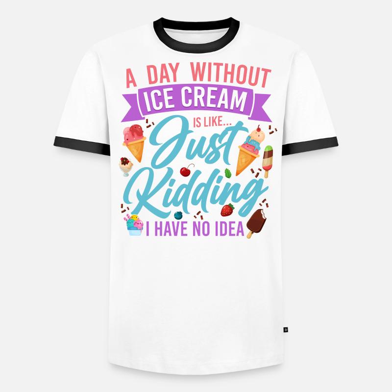 Cornet de crème glacée Popsicle un jour T-shirt contrasté Homme