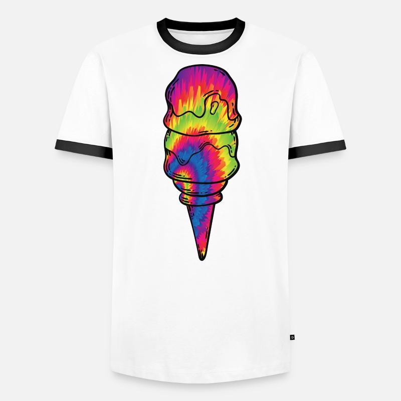 Cône de teinture de cravate à la crème glacée T-shirt contrasté Homme