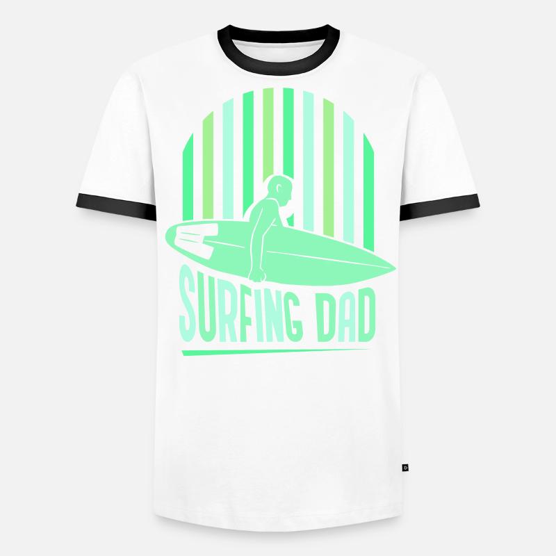 Surf Père Surf Surf Surf Surf Surf surfant T-shirt contrasté Homme