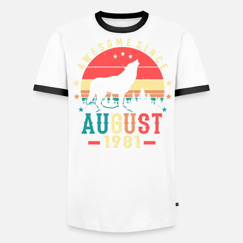 Mois de naissance Août 1981 T-shirt contrasté Homme
