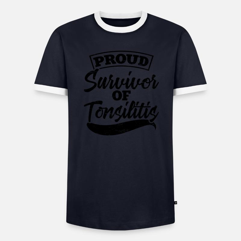 Stolzer Überlebender Einer Tonsillitis - Männer Kontrast-T-Shirt - undefined