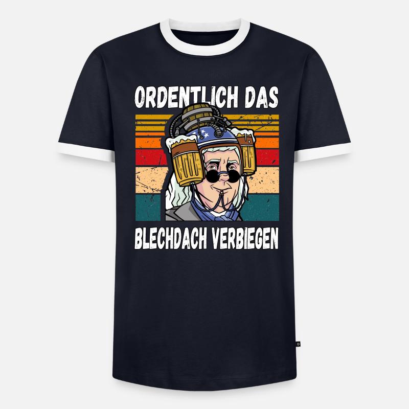 Ordentlich das Blechdach Verbiegen fun Trinkspruch Männer Kontrast-T-Shirt