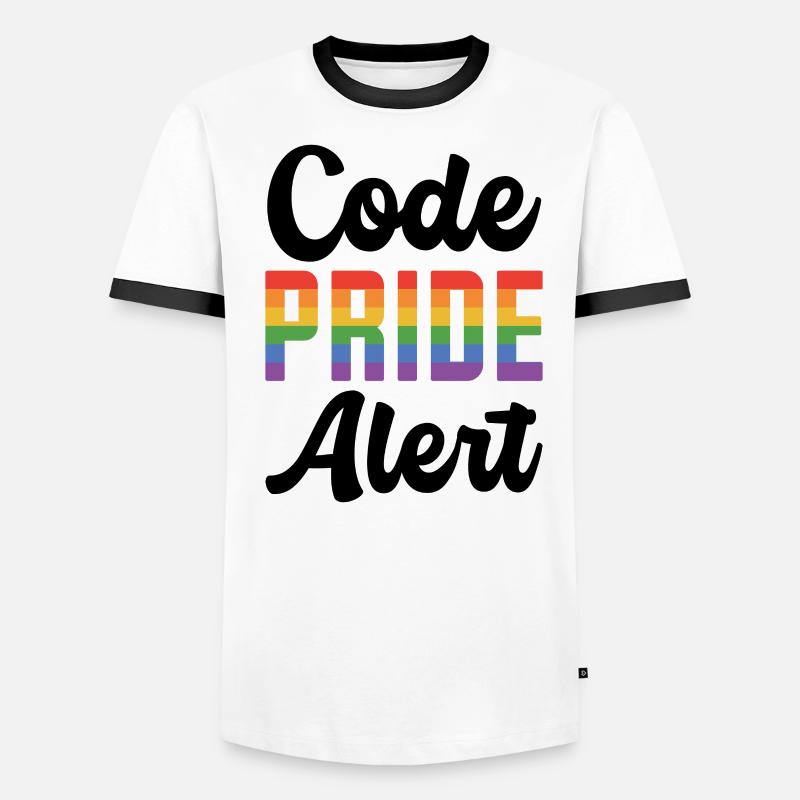 Code Pride Alert Bisexual Lesbian Love Asexual Tra Männer Kontrast-T-Shirt