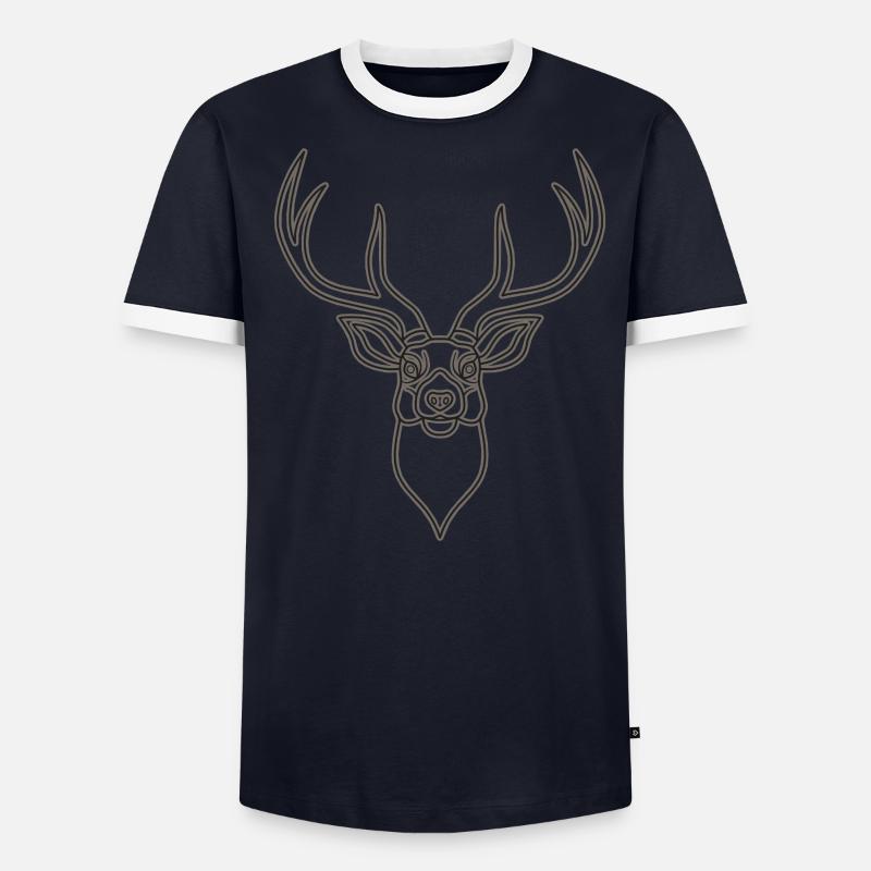 Rothirsch Geweih mit Hirschgeweih - Männer Kontrast-T-Shirt - undefined
