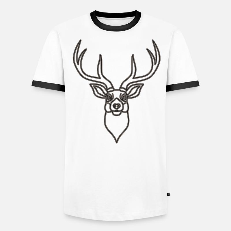 Rothirsch Geweih mit Hirschgeweih Männer Kontrast-T-Shirt