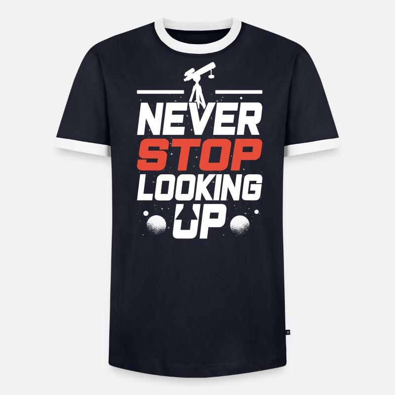 Never stop looking up Telescope - Men's Ringer Shirt - undefined