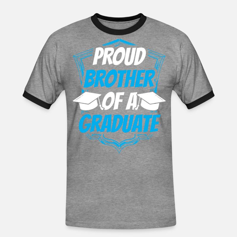 Stolzer Bruder Eines Absolventen Absolvent - Männer Kontrast-T-Shirt - Grau meliert/Schwarz