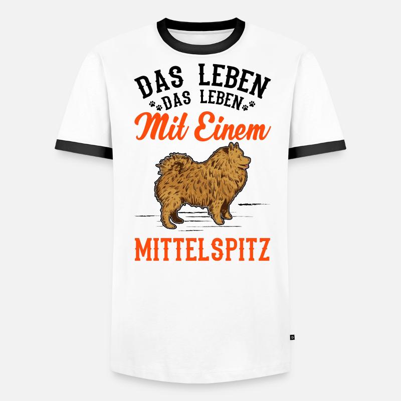 Das Leben ist besser mit einem Mittelspitz Männer Kontrast-T-Shirt