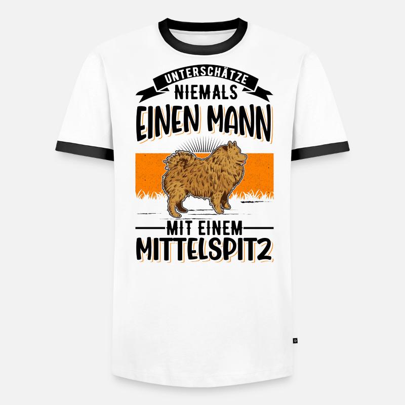 Mittelspitz Mann Männer Kontrast-T-Shirt