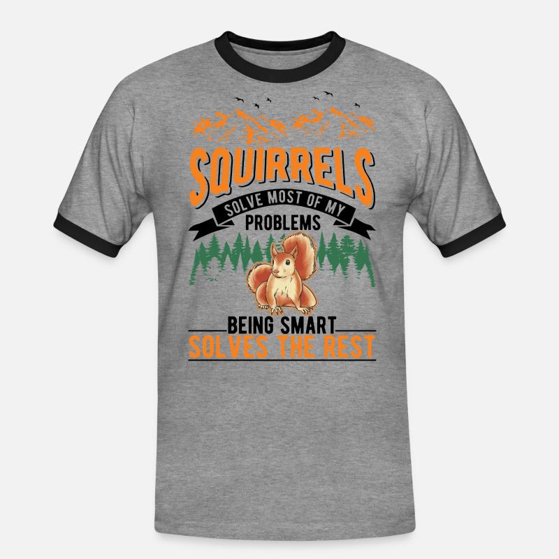 Eichhörnchen Geschenk Grauhörnchen Squirrel - Männer Kontrast-T-Shirt - Grau meliert/Schwarz