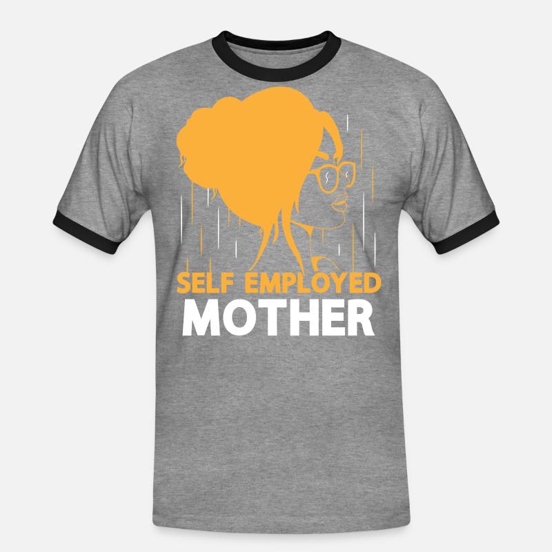Selbstständige Mutter Freelancer Selbstständig - Männer Kontrast-T-Shirt - Grau meliert/Schwarz