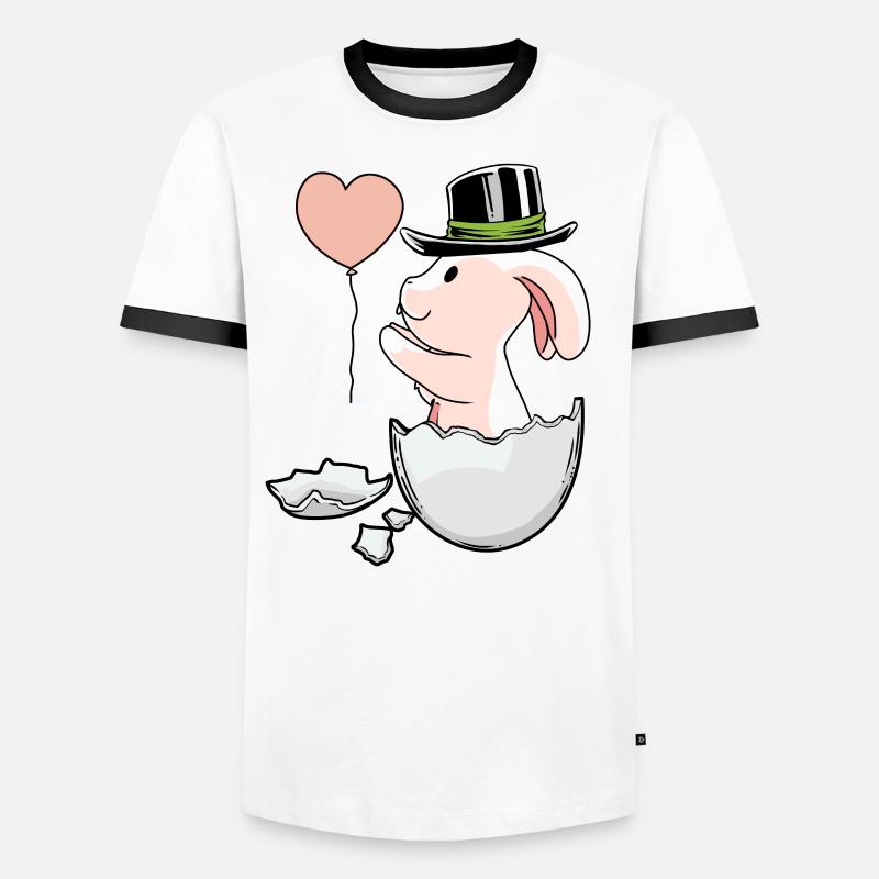 Easter Balloon EggShell Easter Rabbit Men's Ringer Shirt
