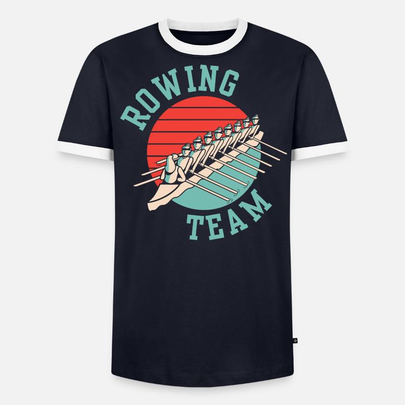 Rudermannschaft Ruderer Ruderboot Rudern Ruder Männer Kontrast-T-Shirt