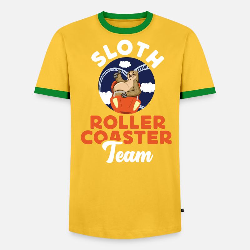 Roller Coaster Sloth Sloth Roller - T-shirt contrasté Homme - undefined