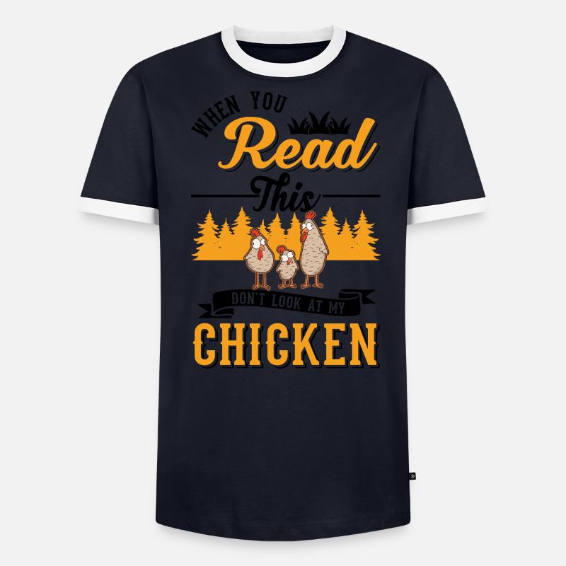 Poulet Élevage de poulet Éleveur de poulet T-shirt contrasté Homme