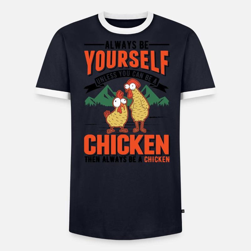 Poulet Élevage de poulet Éleveur de poulet T-shirt contrasté Homme